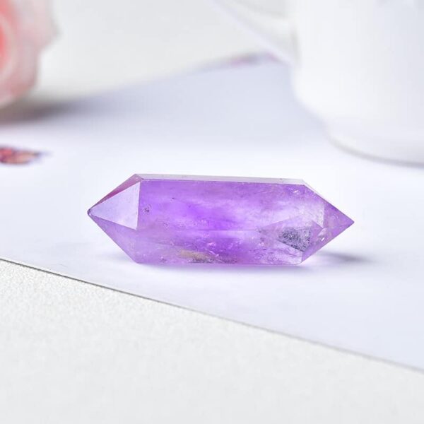 Naturlig ametistkristall - Dubbel hexagonal - Meditation Reiki helande sten