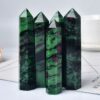 Naturlig Grön Epidot Kristallspets