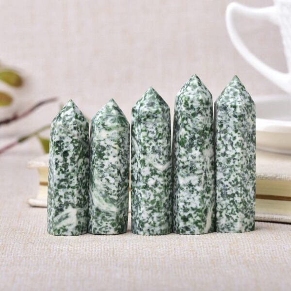 Naturlig Grön Jade kristallspets