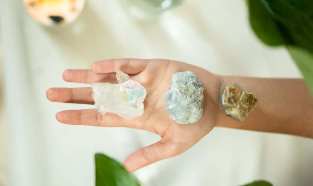 kristallerna och stenarna för meditation
