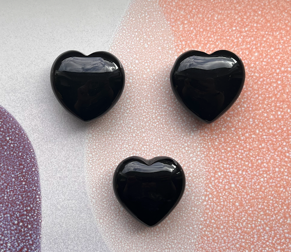 Svart Obsidian Hjärtan